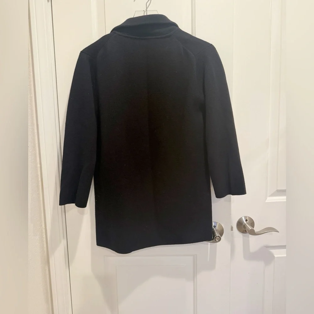 J. CREW Sophie‎ Open Front Sweater Blazer in Black Knit Jacket size Small